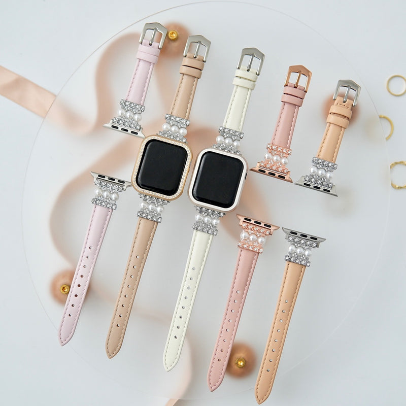 "Shining Pearl" Cowhide Apple Watch Band 