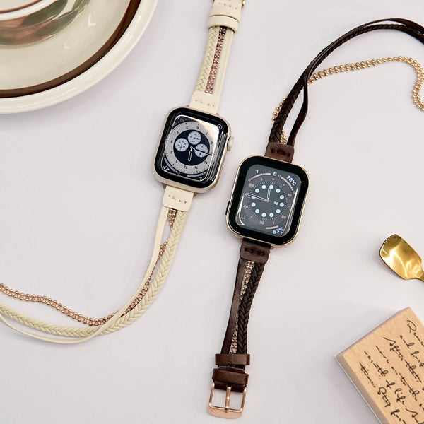 "Colorful Lines" PU Leather Apple Watch Band 