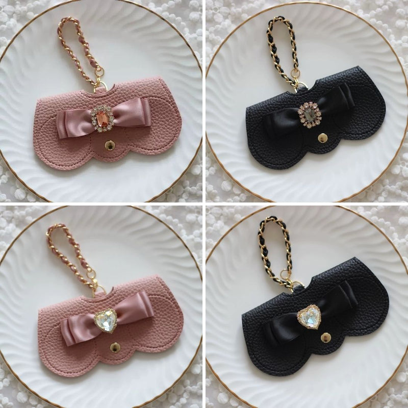 "Lovely Sparkle" Portable Glasses Case with Ribbon