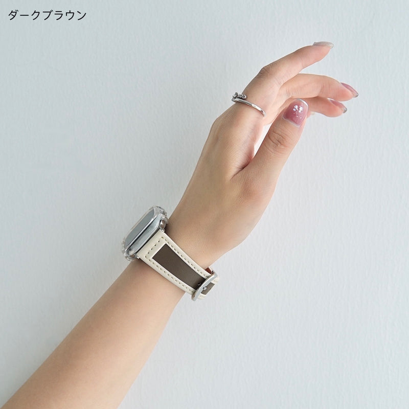 "Frame Bicolor" PU Leather Apple Watch Band 