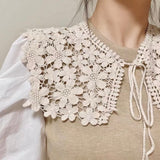 "Wearing Flowers" Floral Cotton Lace Shawl