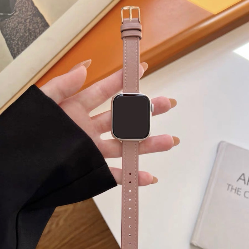 "Adult Color" Genuine Leather Apple Watch Band 