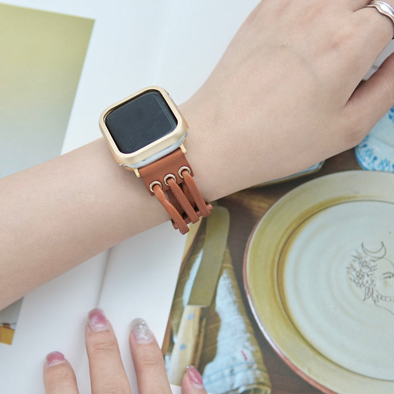 "Connected and lightweight" PU leather Apple Watch band 