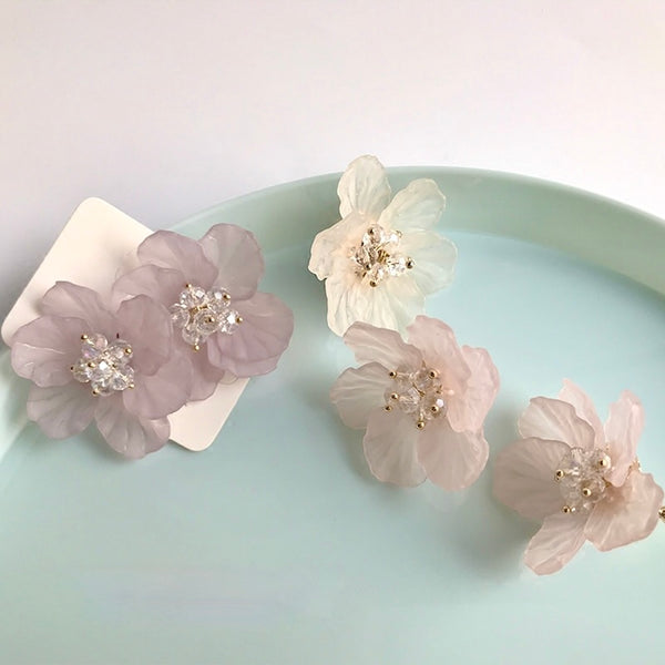 "Pure Flower" Pearl Ring Earrings