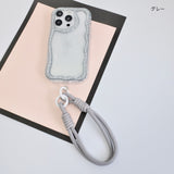 "Sparkling Wave Pattern" Macaron Color Smartphone Case with Short Strap