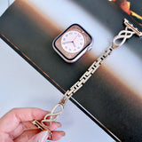 "Shining figure-eight" metal diamond band