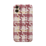 [In stock now] Cute and grown-up pink x checkered cotton iPhone hard case