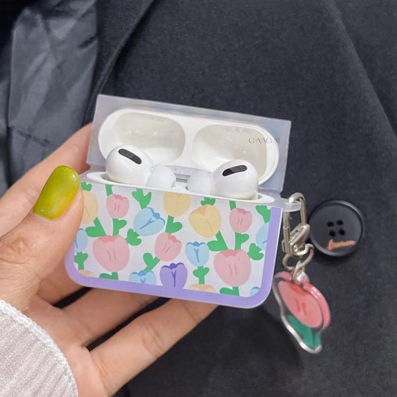 「不滅の愛」チューリップ柄AirPodsケース - gaacal gaacal AirPods3 gaacal 雑貨 「不滅の愛」チューリップ柄AirPodsケース