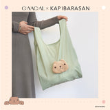 [Now on sale] "Capybara's Walk" Market bag with Capybara stuffed toy