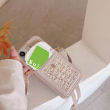 "Suede Pocket" Smartphone Shoulder Bag with Card Pocket