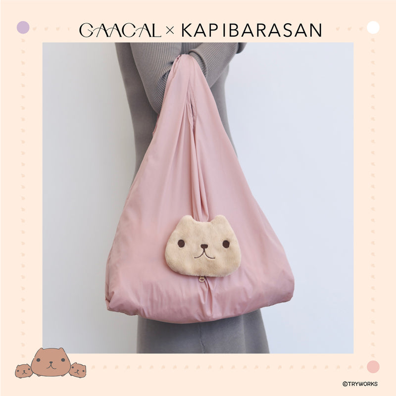 [Now on sale] "Capybara's Walk" Market bag with Capybara stuffed toy