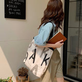 "Big Alphabet" English Letter Pattern Canvas Tote Bag