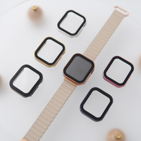 "Right-angle frame" tempered glass integrated full-body protective Apple Watch case
