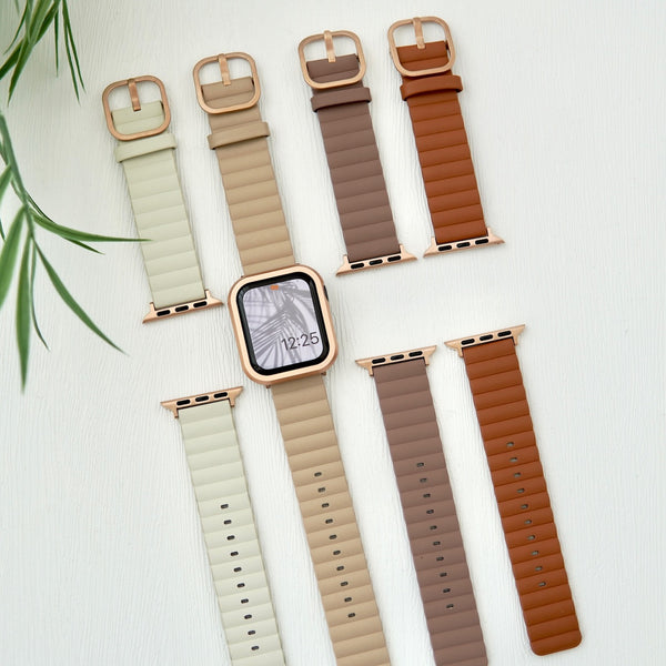 "Feminine Brown" PU Leather Apple Watch Band 