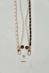 "Triple Mix" mixed material chain shoulder strap