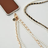 "Triple Mix" mixed material chain shoulder strap