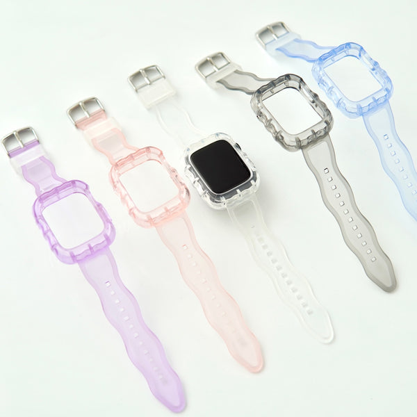 "Clear Ribbon" Wave Apple Watch Band Integrated 