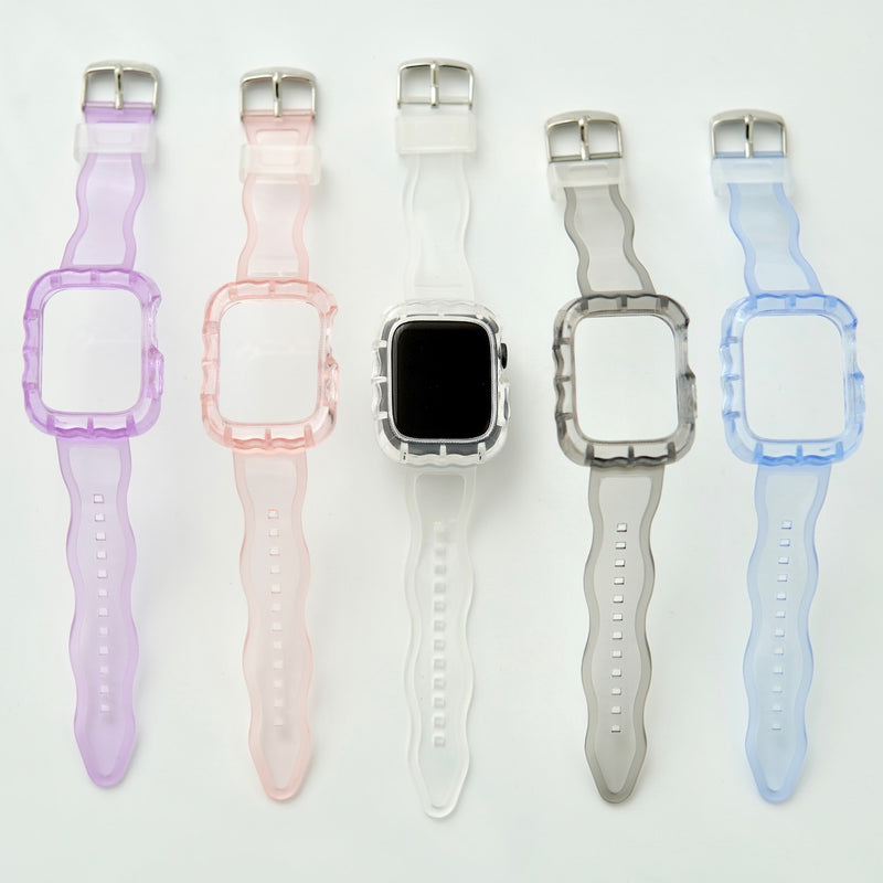 "Clear Ribbon" Wave Apple Watch Band Integrated 