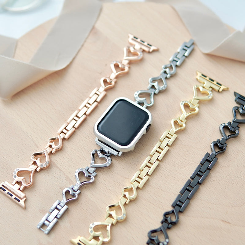 "Morning Dew on the Heart" Metal Apple Watch Band 