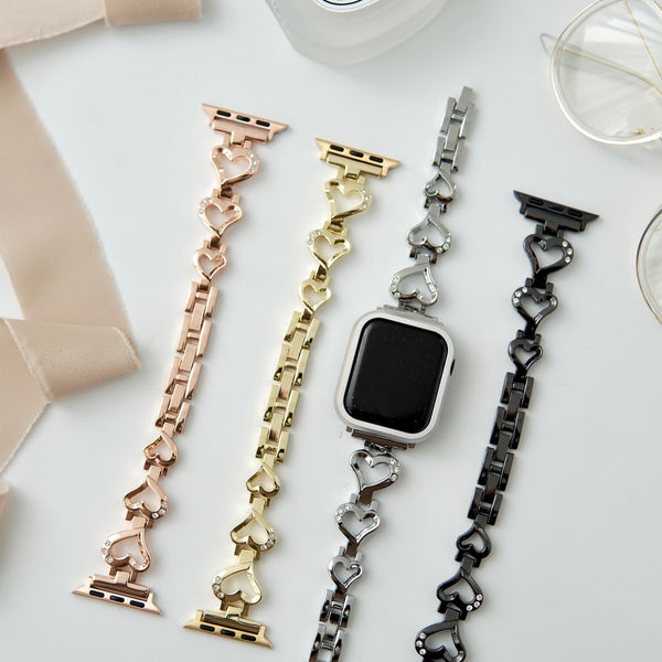 "Morning Dew on the Heart" Metal Apple Watch Band 