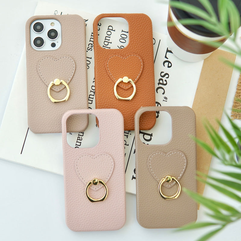 "Peek-a-boo Heart" Smartphone case with drop prevention ring