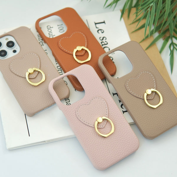 "Peek-a-boo Heart" Smartphone case with drop prevention ring