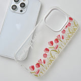 "Lined Up in Red" Tulip Pattern Smartphone Case