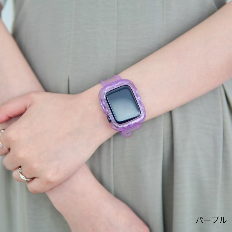 "Clear Ribbon" Wave Apple Watch Band Integrated 