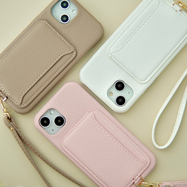 "Pocket in the hand" PU leather smartphone case with strap