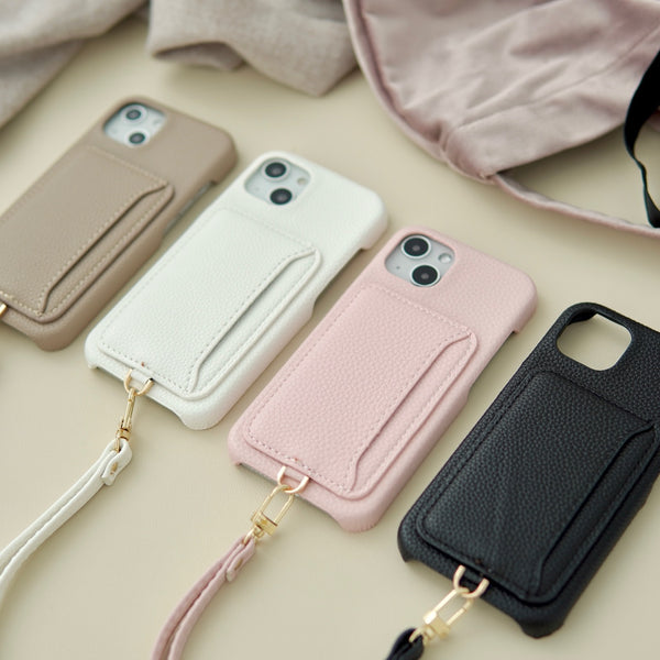 "Pocket in the hand" PU leather smartphone case with strap