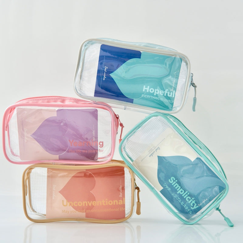 "Visible, attractive" clear pouch for storing your favorite goods