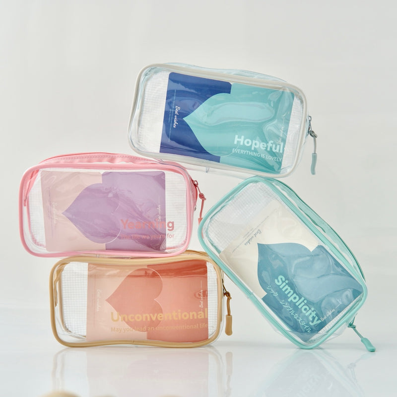 "Visible, attractive" clear pouch for storing your favorite goods