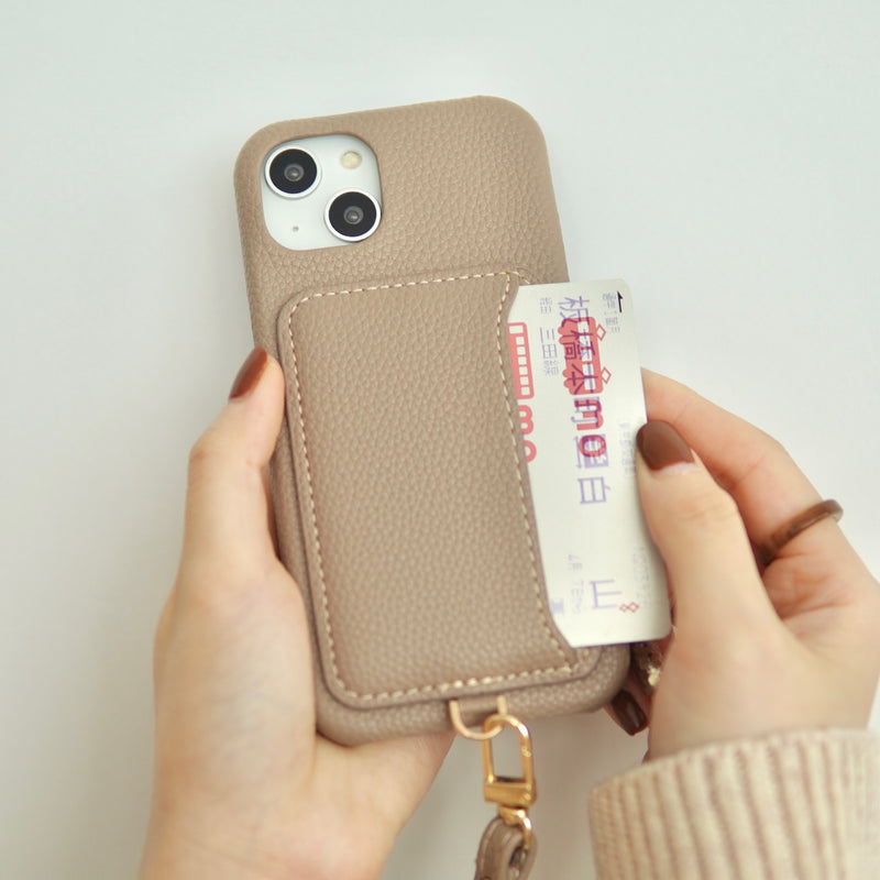 "Pocket in the hand" PU leather smartphone case with strap