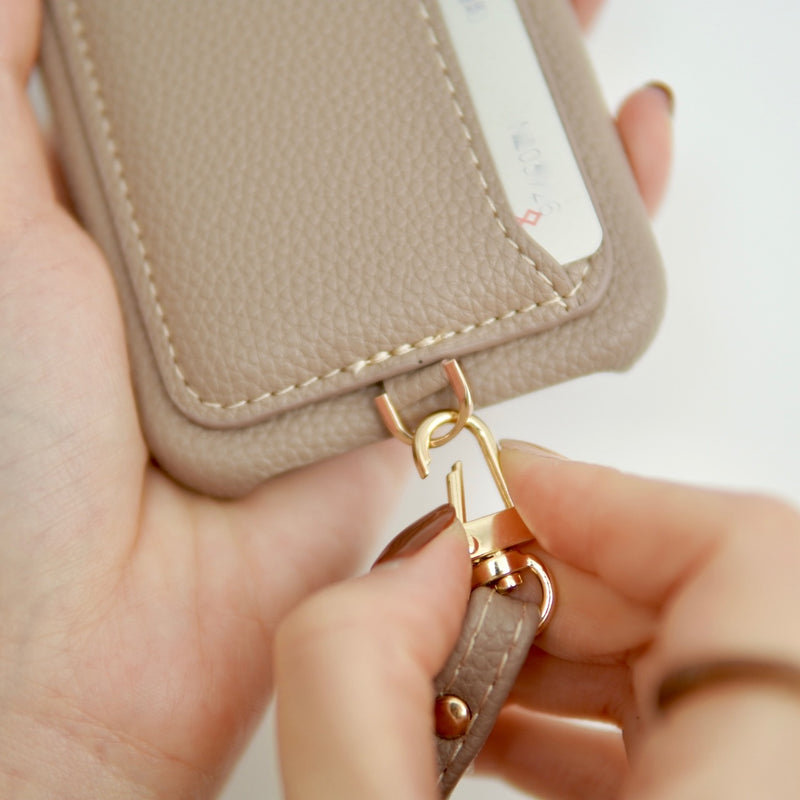 "Pocket in the hand" PU leather smartphone case with strap