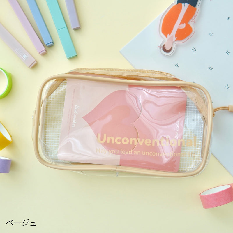 "Visible, attractive" clear pouch for storing your favorite goods