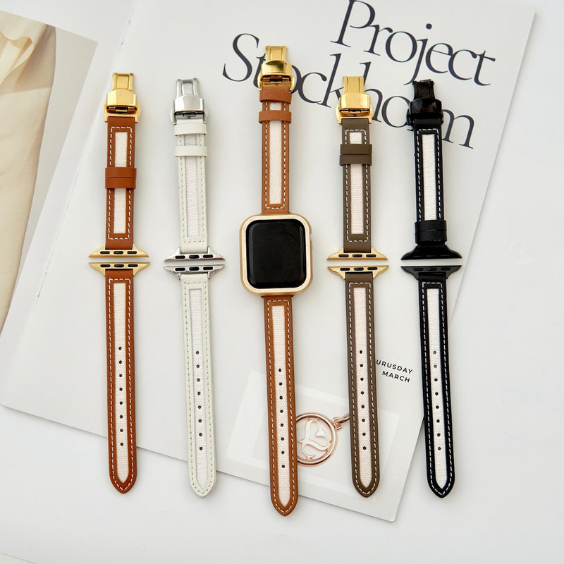 "Smart Straight" PU Leather Apple Watch Band 