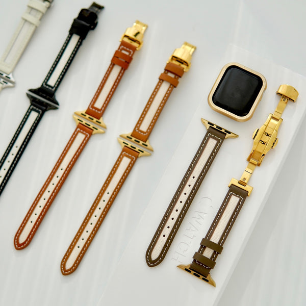 "Smart Straight" PU Leather Apple Watch Band 