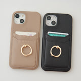 "Everyday functionality" Smartphone case with card holder and ring