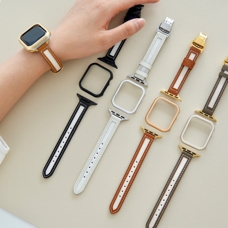 "Smart Straight" PU Leather Apple Watch Band 