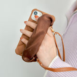 "Brown Scrunchie" Scrunchie belt smartphone case/shoulder