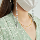 "Hands-free even when removed" mask and glasses chain