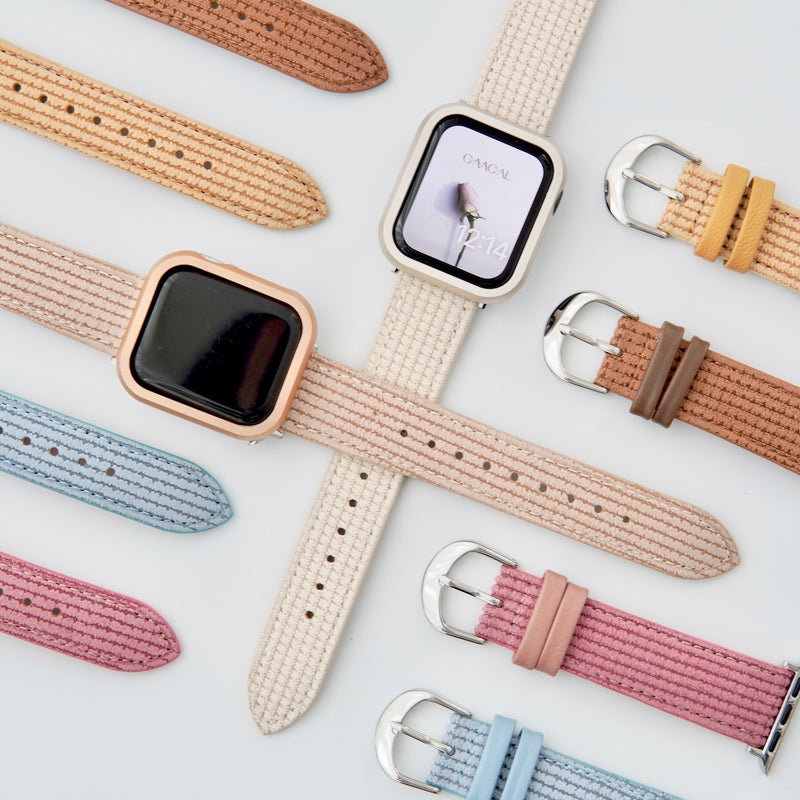 "Weaving the days together" leather Apple Watch band 