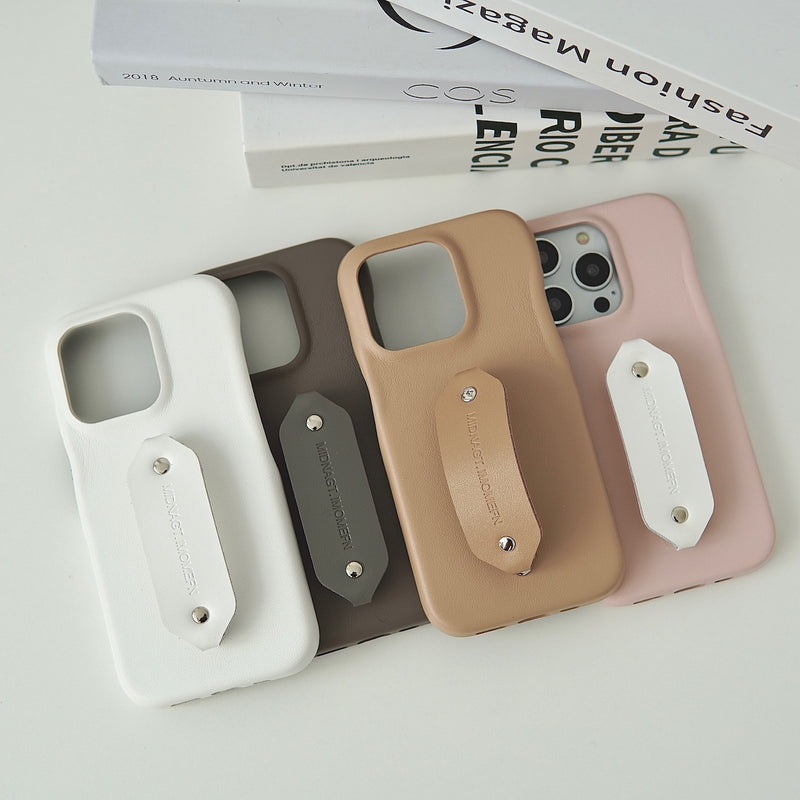 "Connect the Time" PU leather strap smartphone case