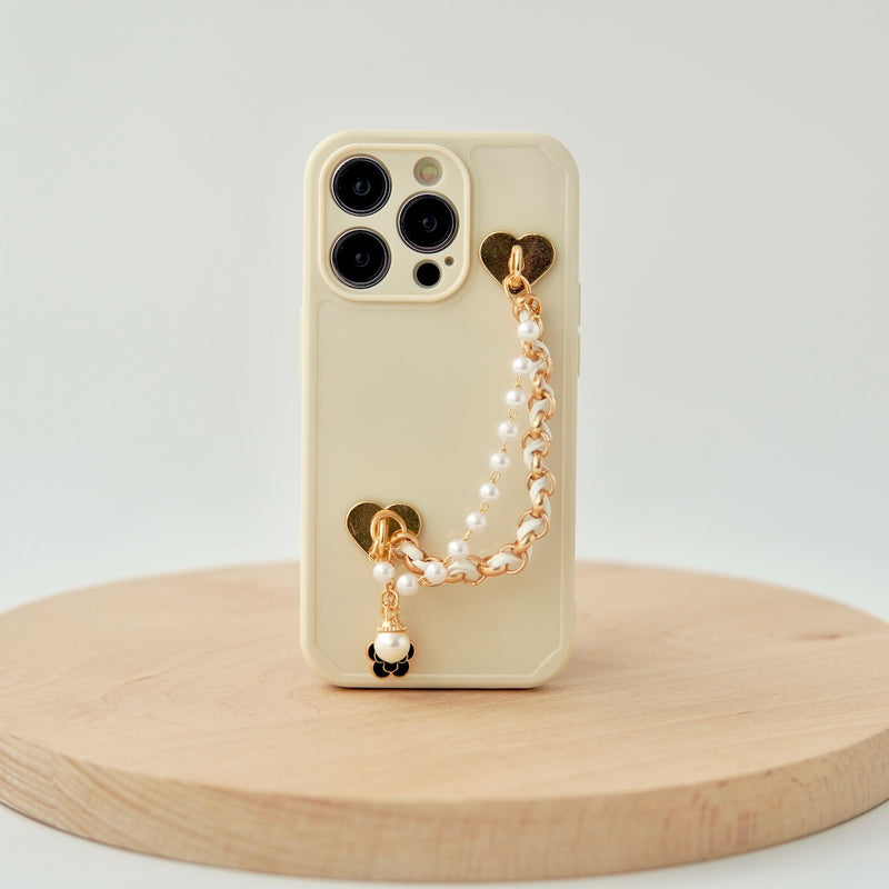 "Feminine Deco" Smartphone case with drop prevention chain