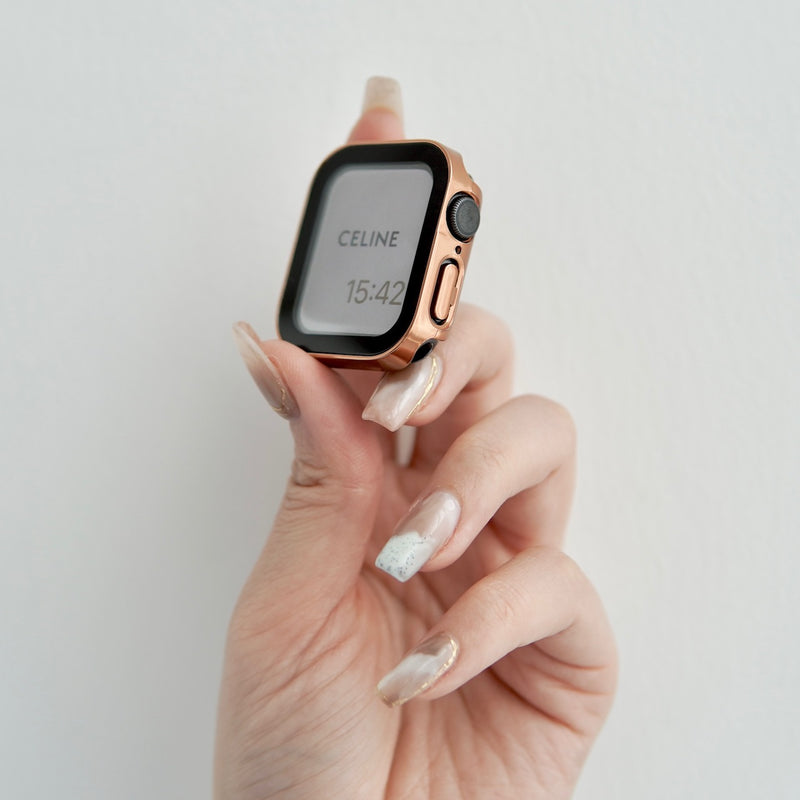 "Right-angle frame" tempered glass integrated full-body protective Apple Watch case