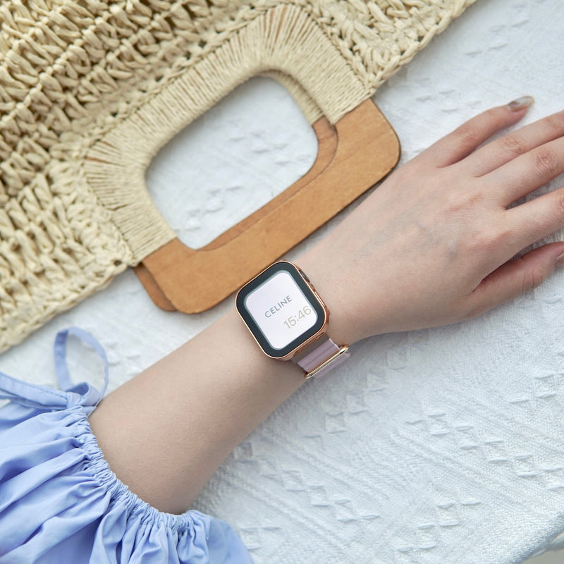 "Right-angle frame" tempered glass integrated full-body protective Apple Watch case