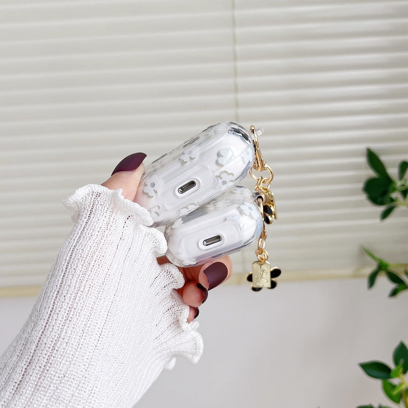 "Monochrome Flower Field" Floral AirPods Case