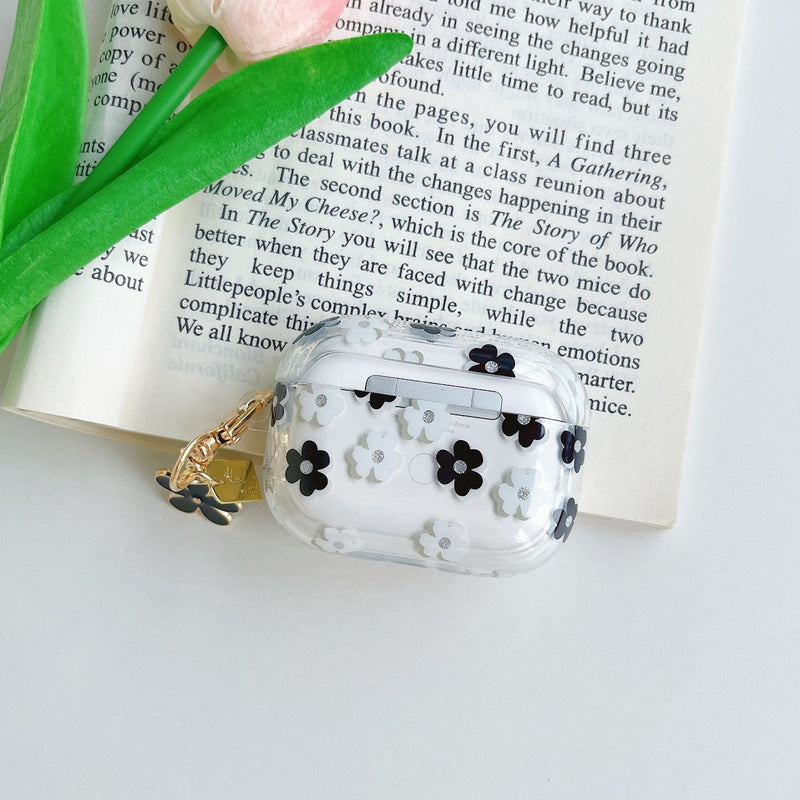 "Monochrome Flower Field" Floral AirPods Case