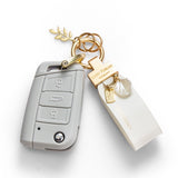 "Look for the petals" PU leather key chain