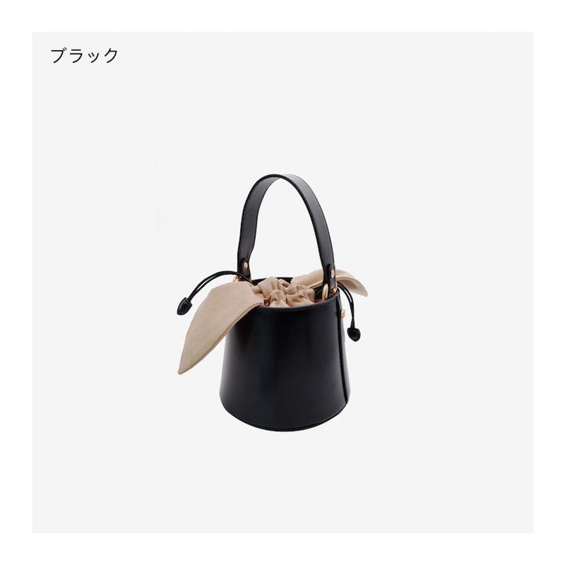 "Adult Rabbit Ears" Cowhide Drawstring Bucket Bag